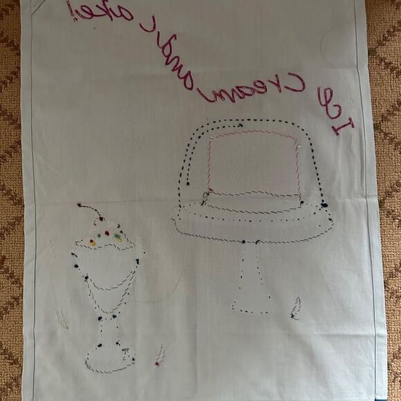 Sur La Table Embroidered Appliqué Dessert themed Tea Towel set of 2 NWOT - Picture 7 of 11